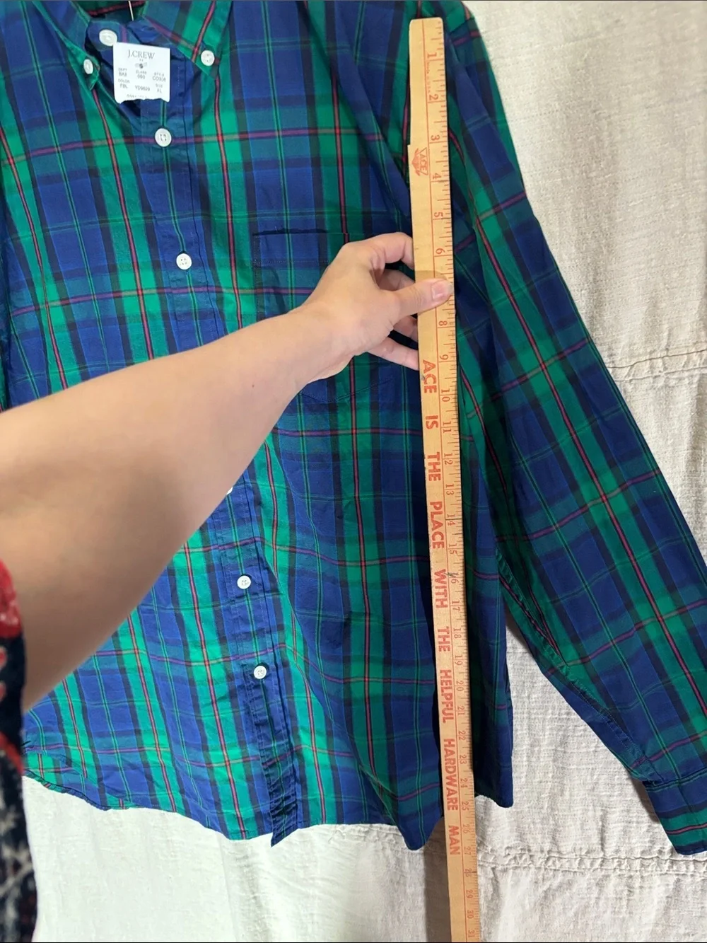 NWT J. Crew Men’s XL Classic Fit Flex Washed Tartan Plaid Button-Down Shirt